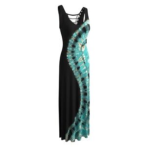 Tie-Dye corset back maxi dress